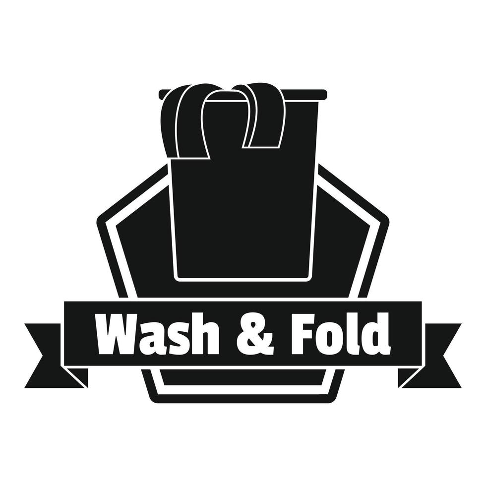 Laundry clothes wash logo, simple style vector