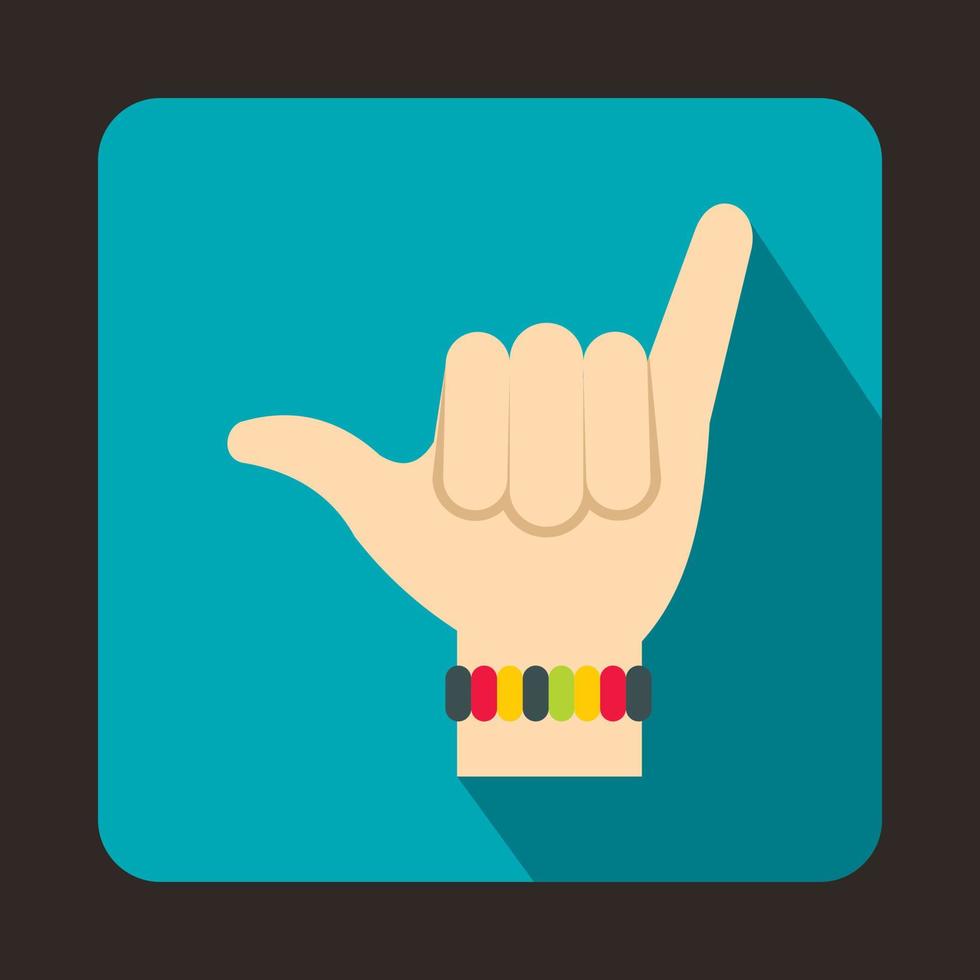 Gesture surfer icon, flat style vector