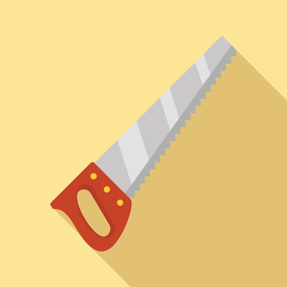 Hand saw icon, flat style vector