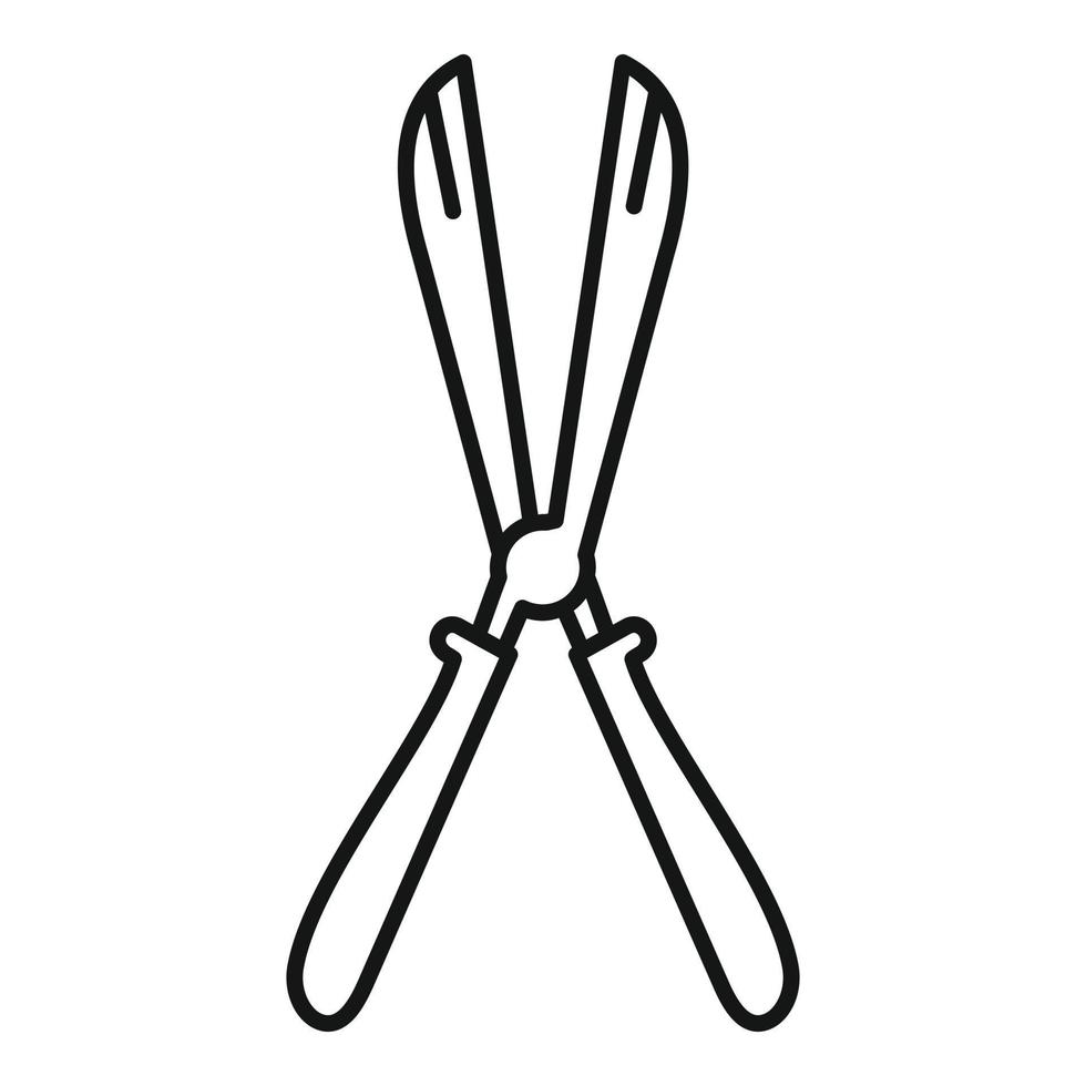 Scissors farm icon, outline style vector
