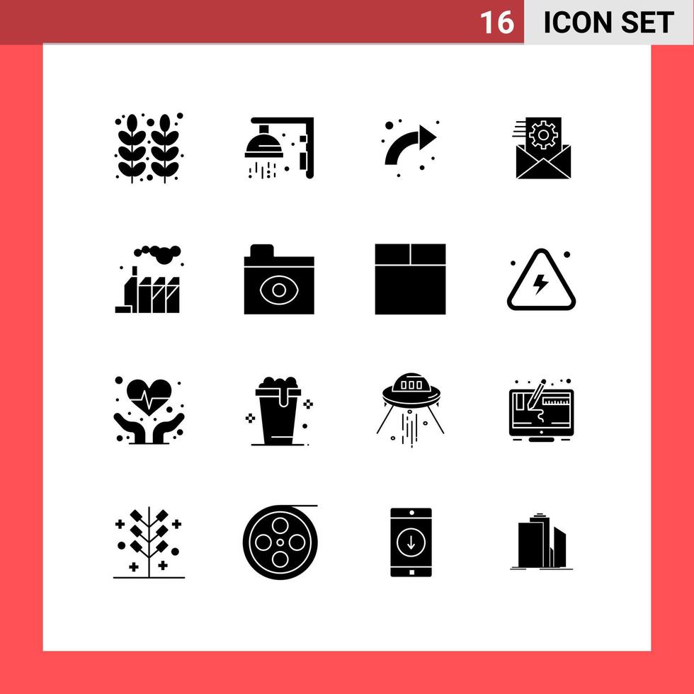 Modern Set of 16 Solid Glyphs and symbols such as integration data integration sport data right Editable Vector Design Elements