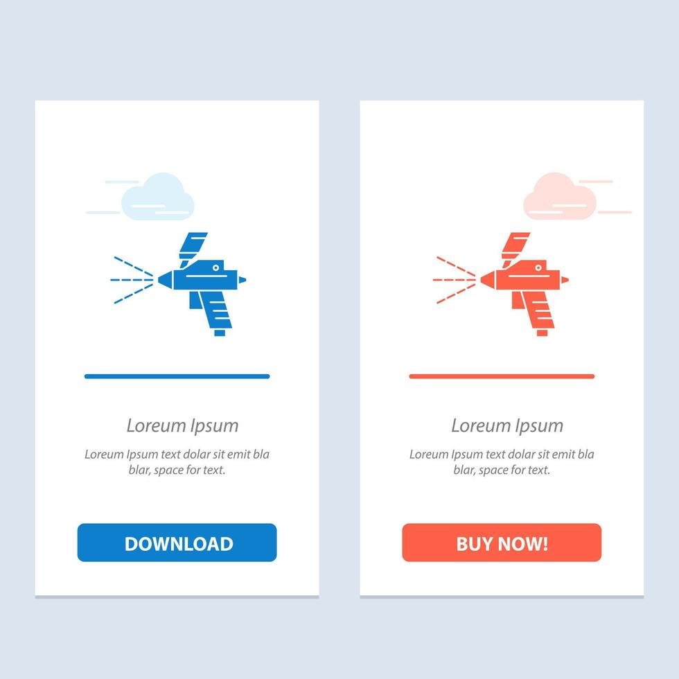 Spray Paint Gun Construction  Blue and Red Download and Buy Now web Widget Card Template vector