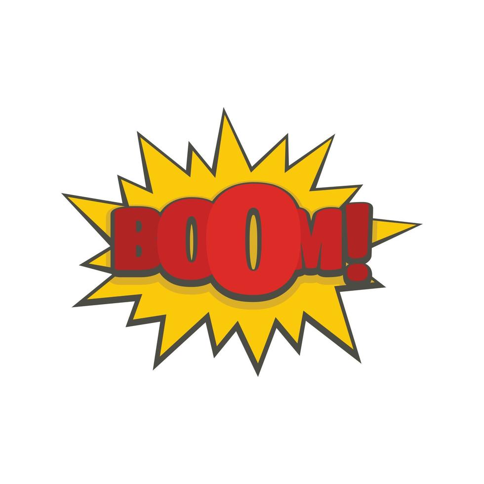 Comic boom big icon, flat style vector