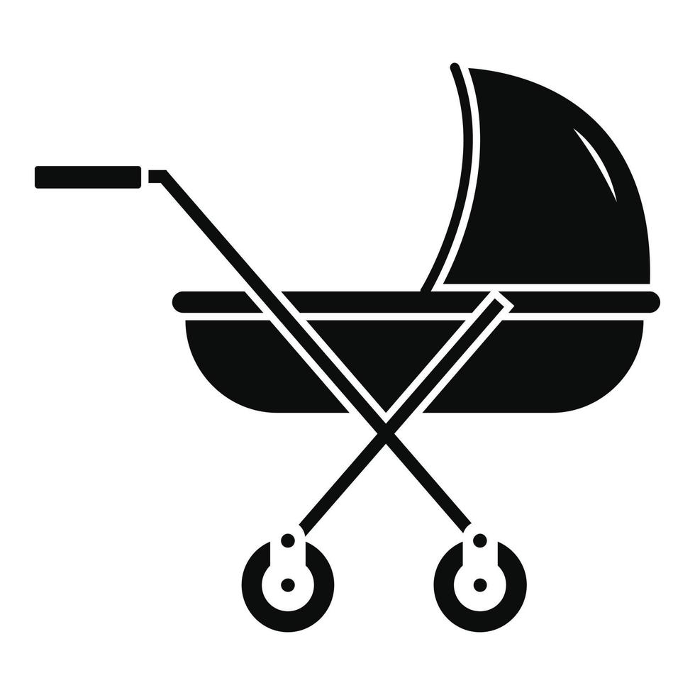 Small pram icon, simple style vector