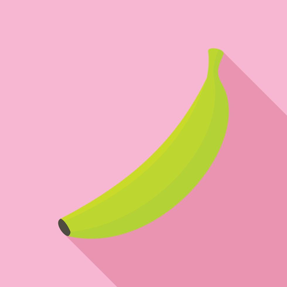 Green banana icon, flat style vector