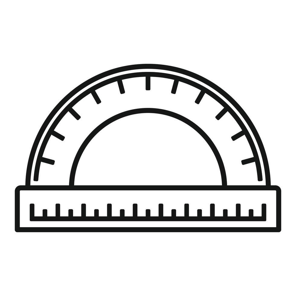 Wood protractor icon, outline style vector