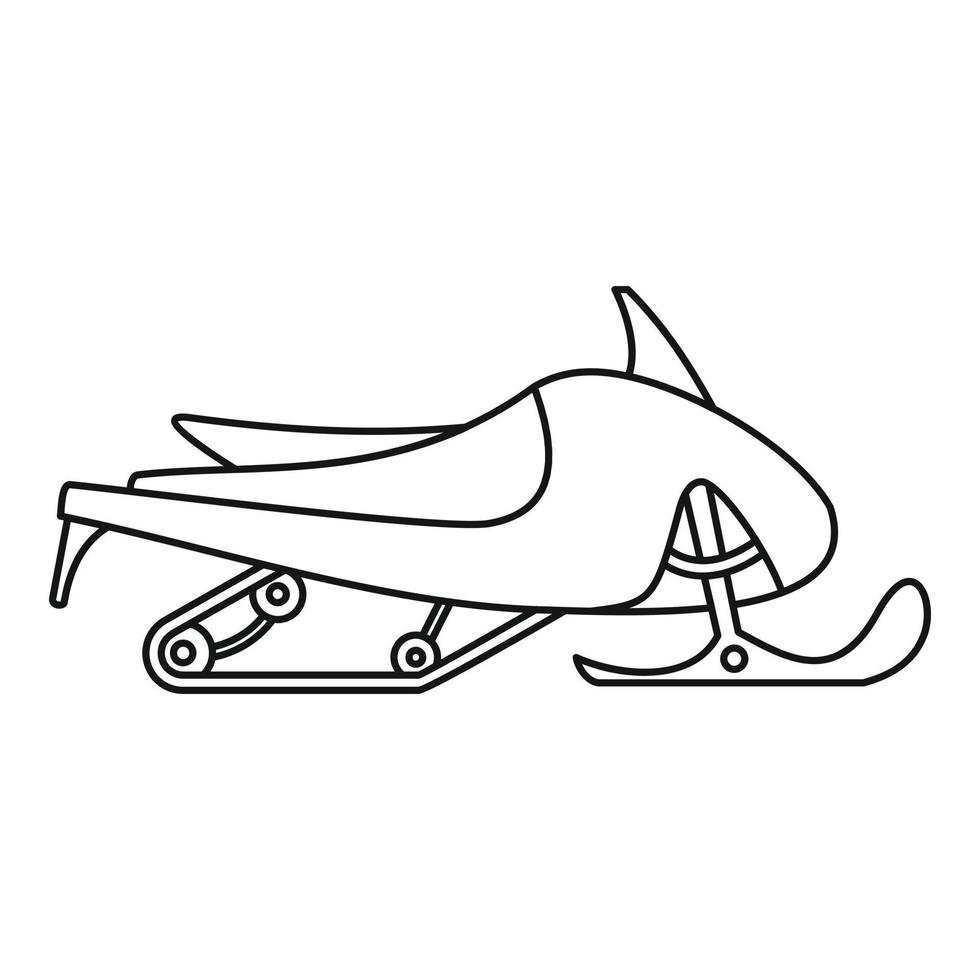 Small snowmobile icon, outline style vector