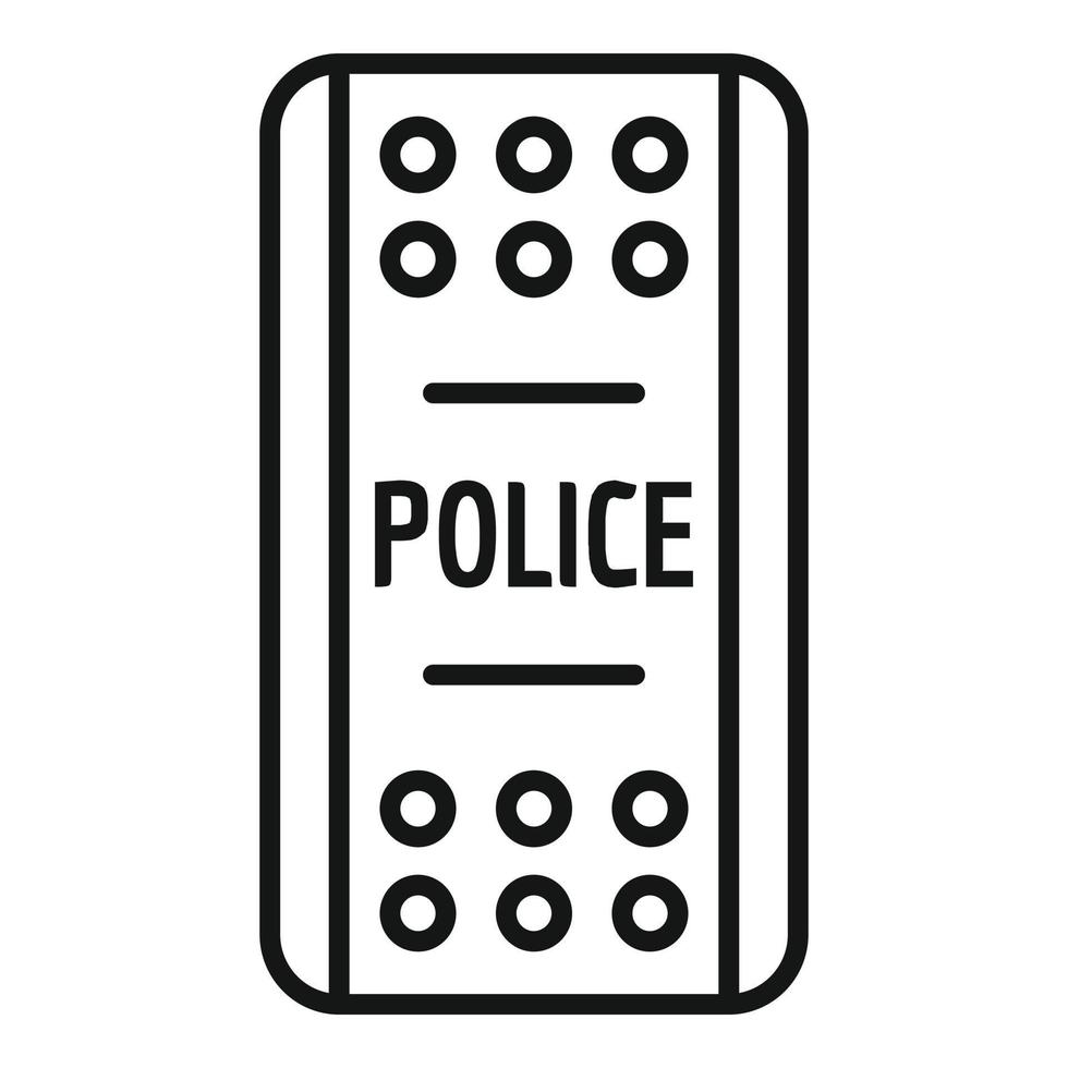 Police shield icon, outline style vector