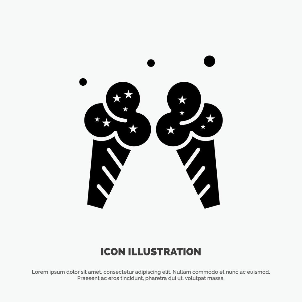 Ice cream Ice Cream American solid Glyph Icon vector