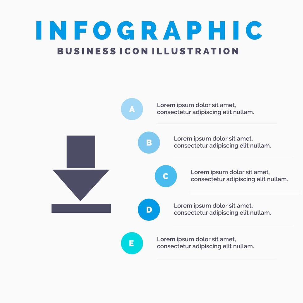 Arrow Dawn Download Solid Icon Infographics 5 Steps Presentation Background vector