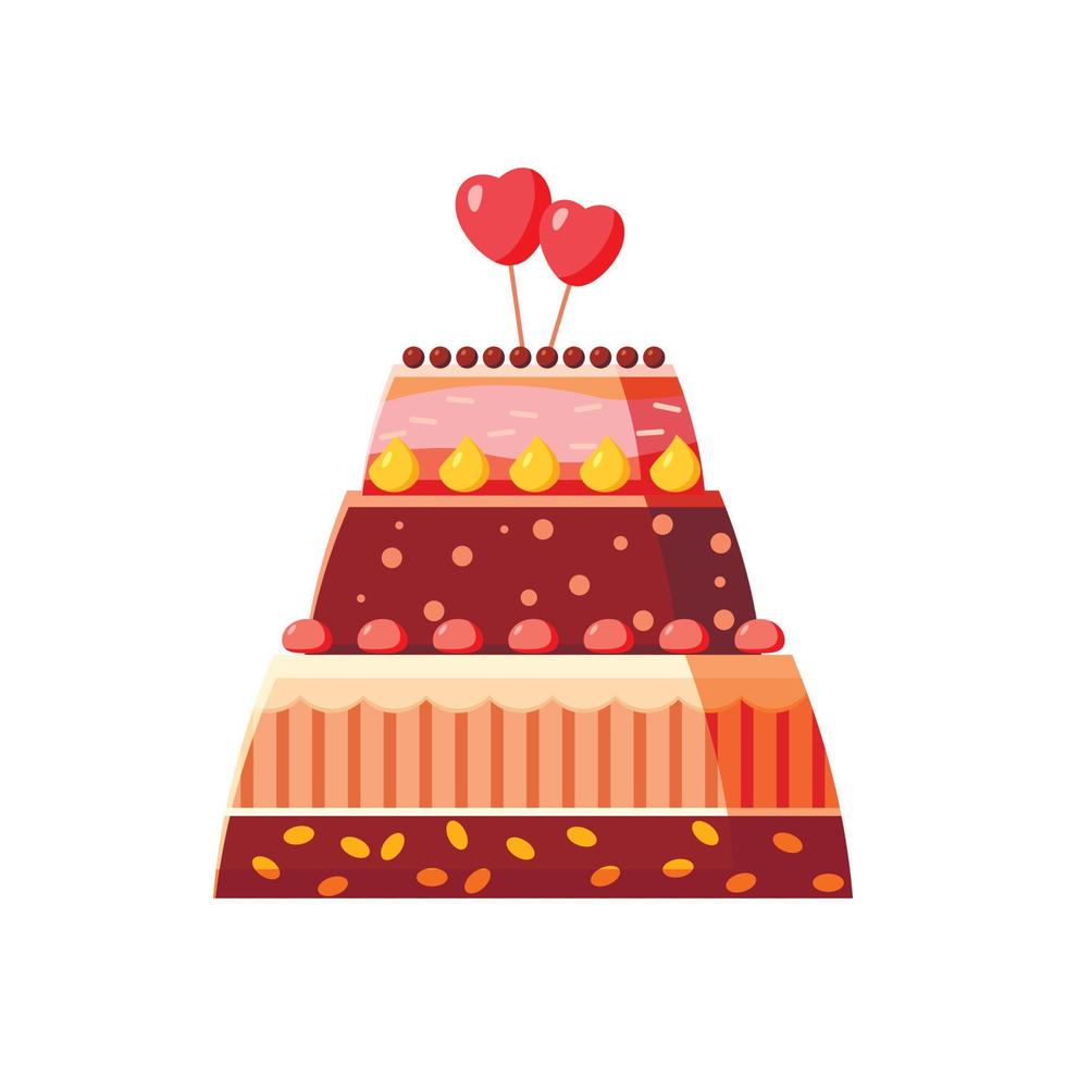 Wedding cake icon, cartoon style vector