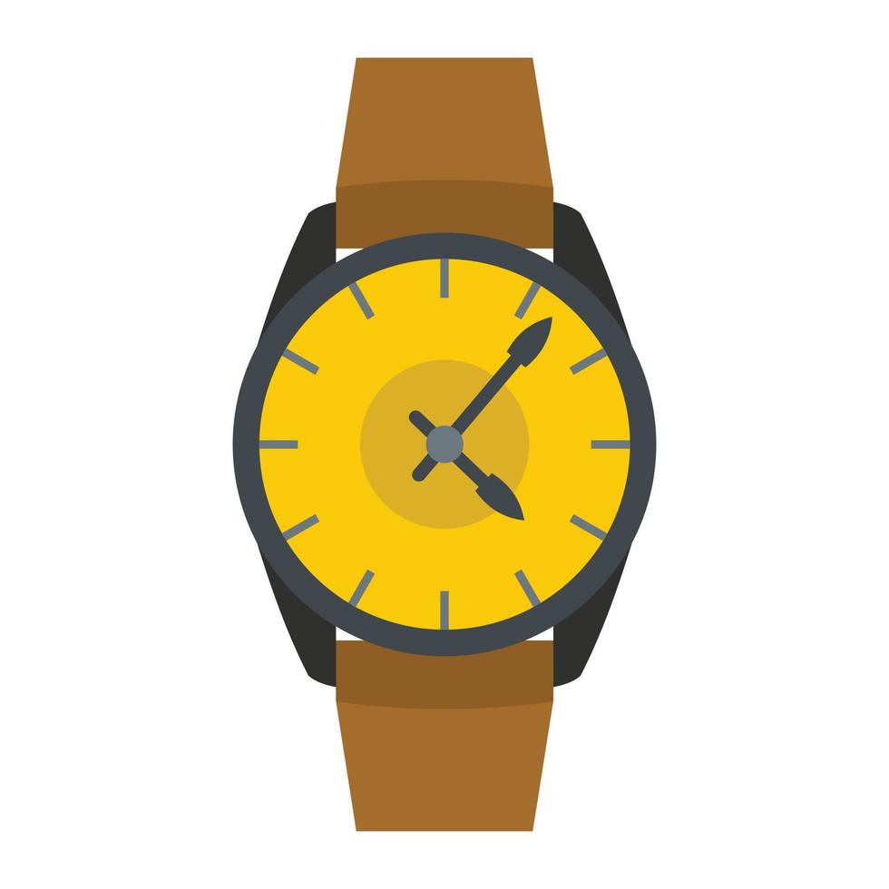 reloj de pulsera, hombre de negocios, icono, plano, estilo vector