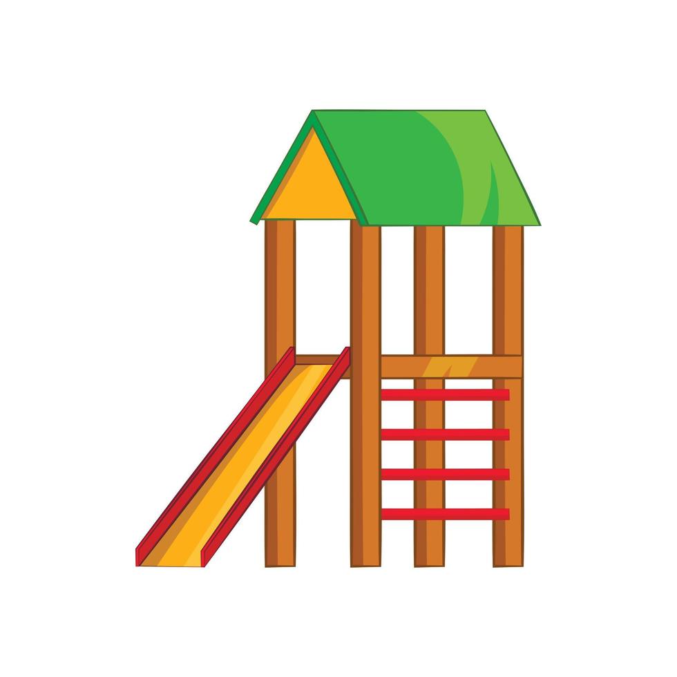 Slide house icon, cartoon style vector