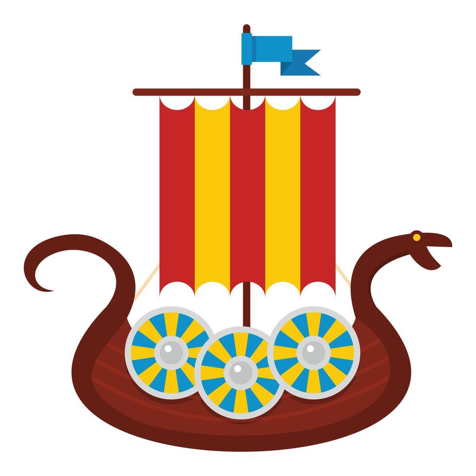 icono de barco pequeño, estilo plano vector