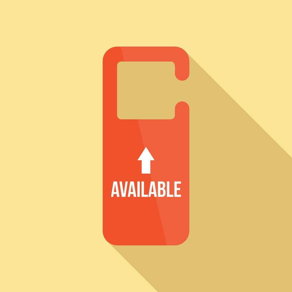 Available door tag icon, flat style vector