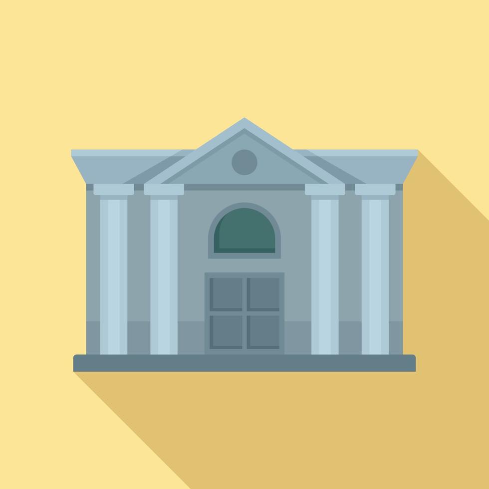 icono del palacio de justicia de arquitectura, estilo plano vector