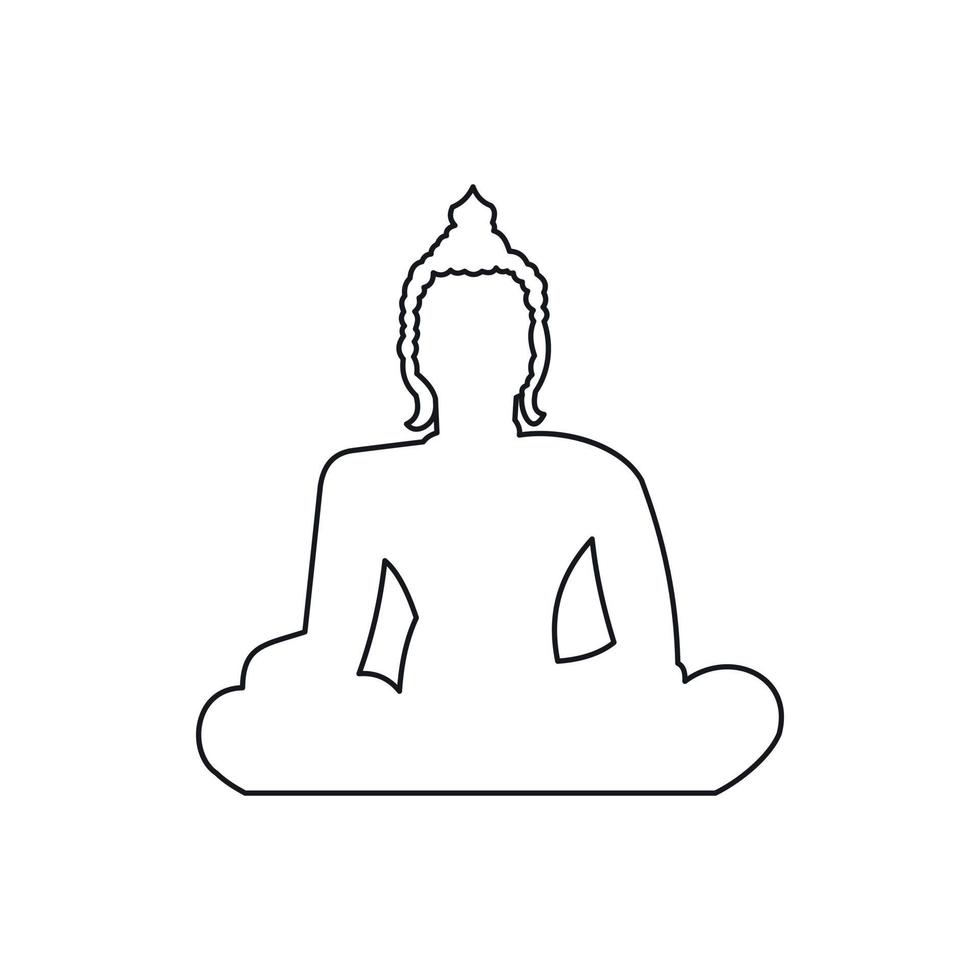Statue of Buddha sitting in lotus pose icon vector