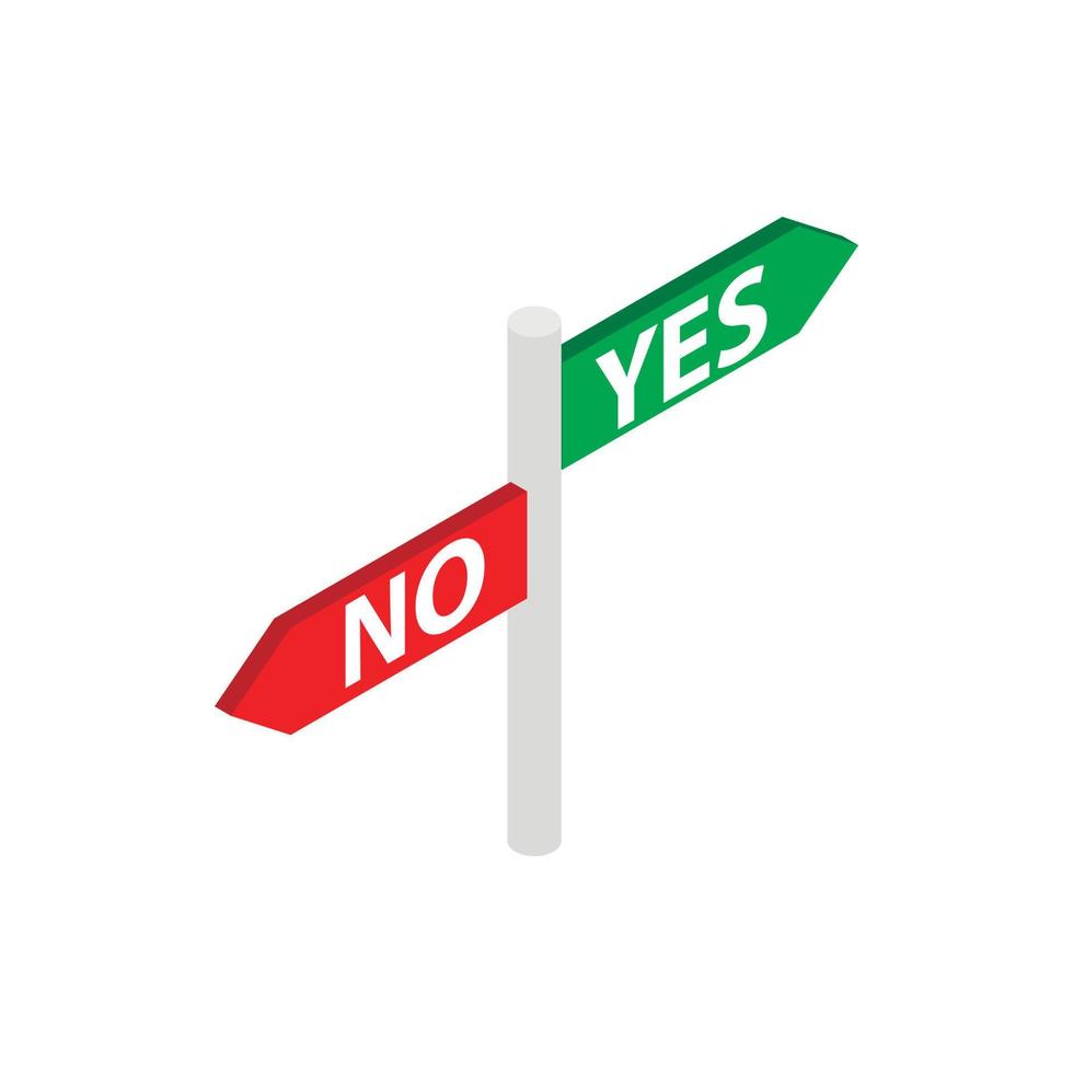 Sign yes no icon, isometric 3d style vector