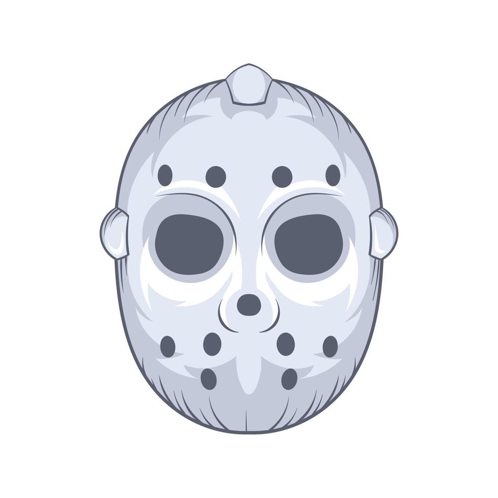 Hockey goalie mask icon, cartoon style vector
