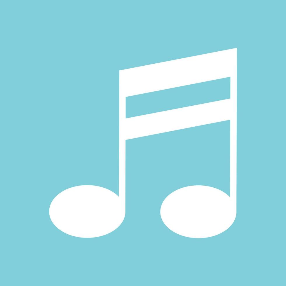 Double bar music note icon, flat style vector