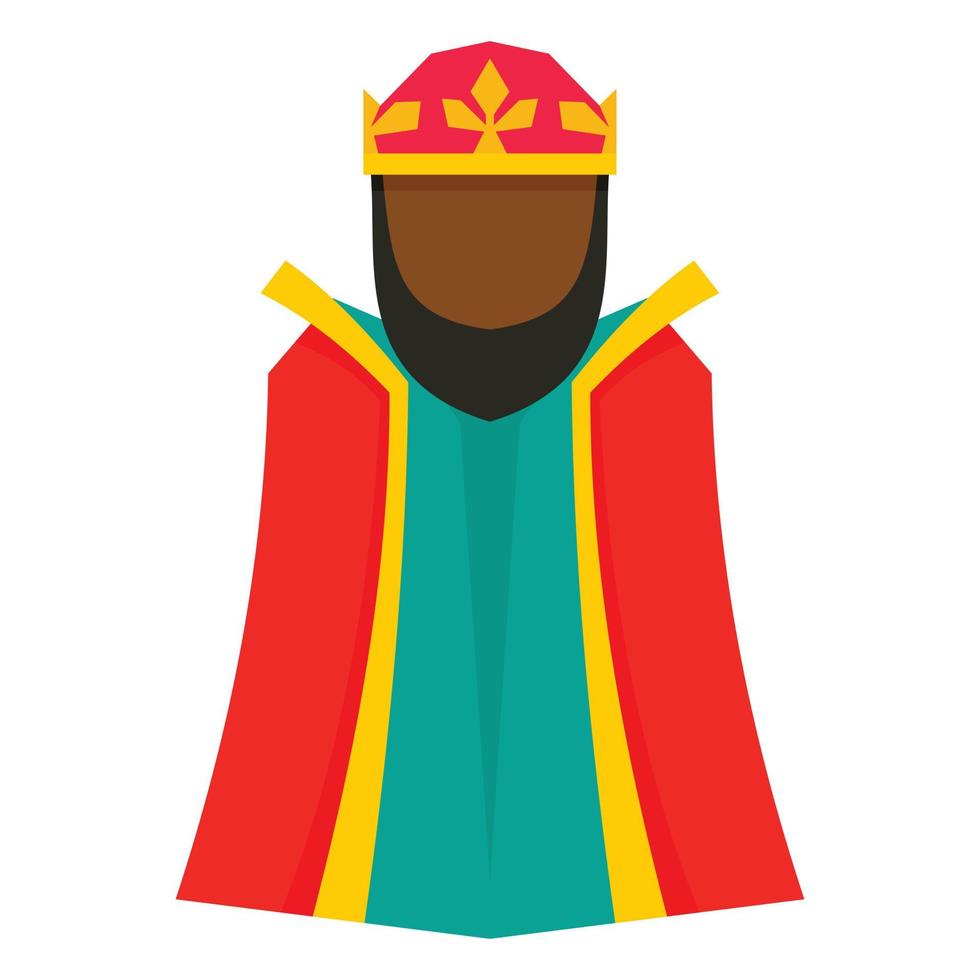 Magic epiphany king icon, flat style vector