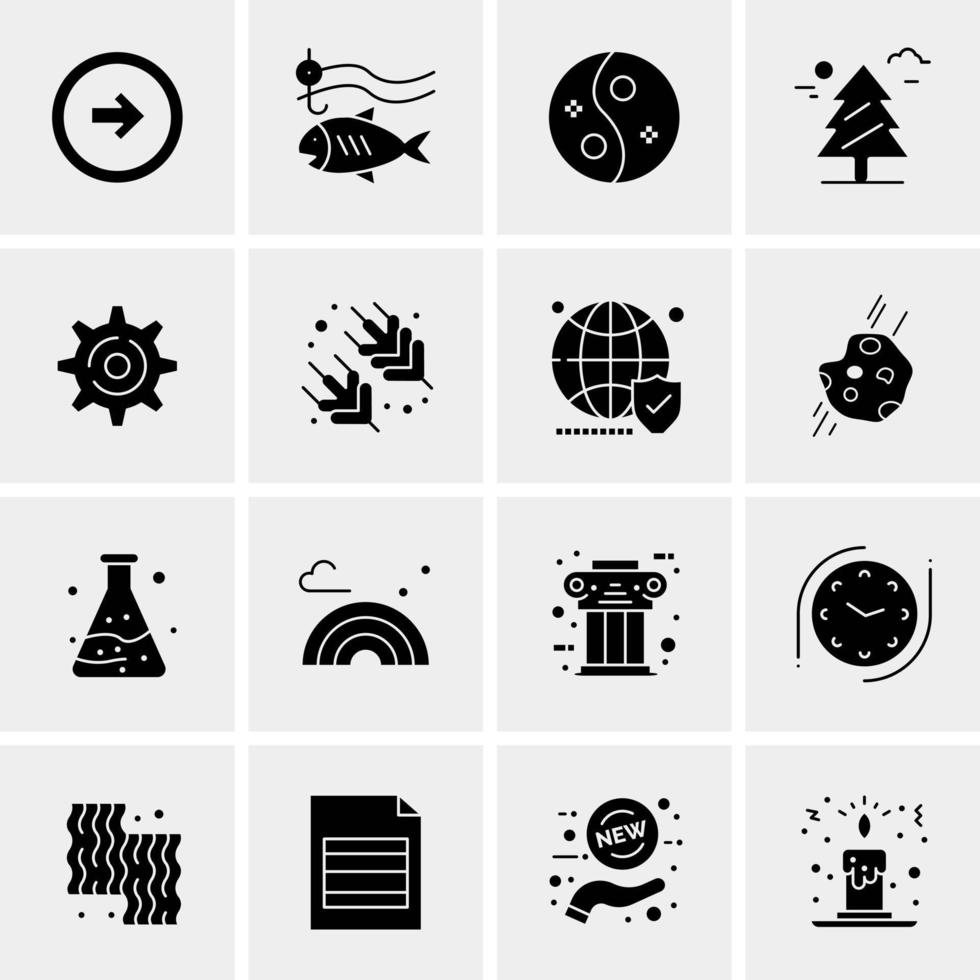 16 iconos de negocios universales vector ilustración de icono creativo para usar en proyectos relacionados con la web y dispositivos móviles