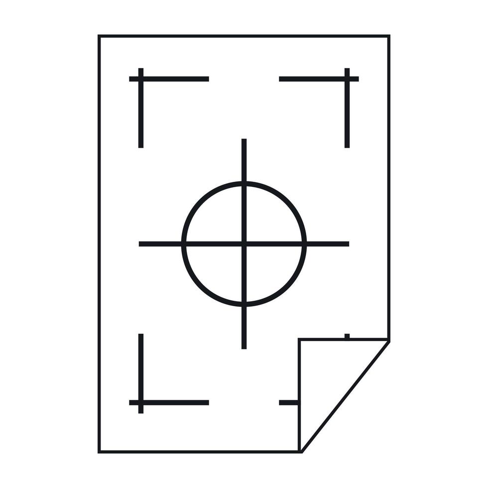 Printer marks on a paper icon, simple style vector