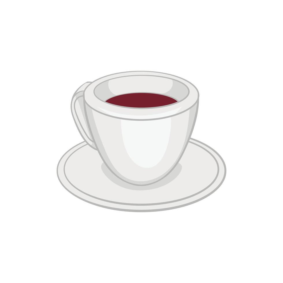 taza blanca de icono de café, estilo de dibujos animados vector