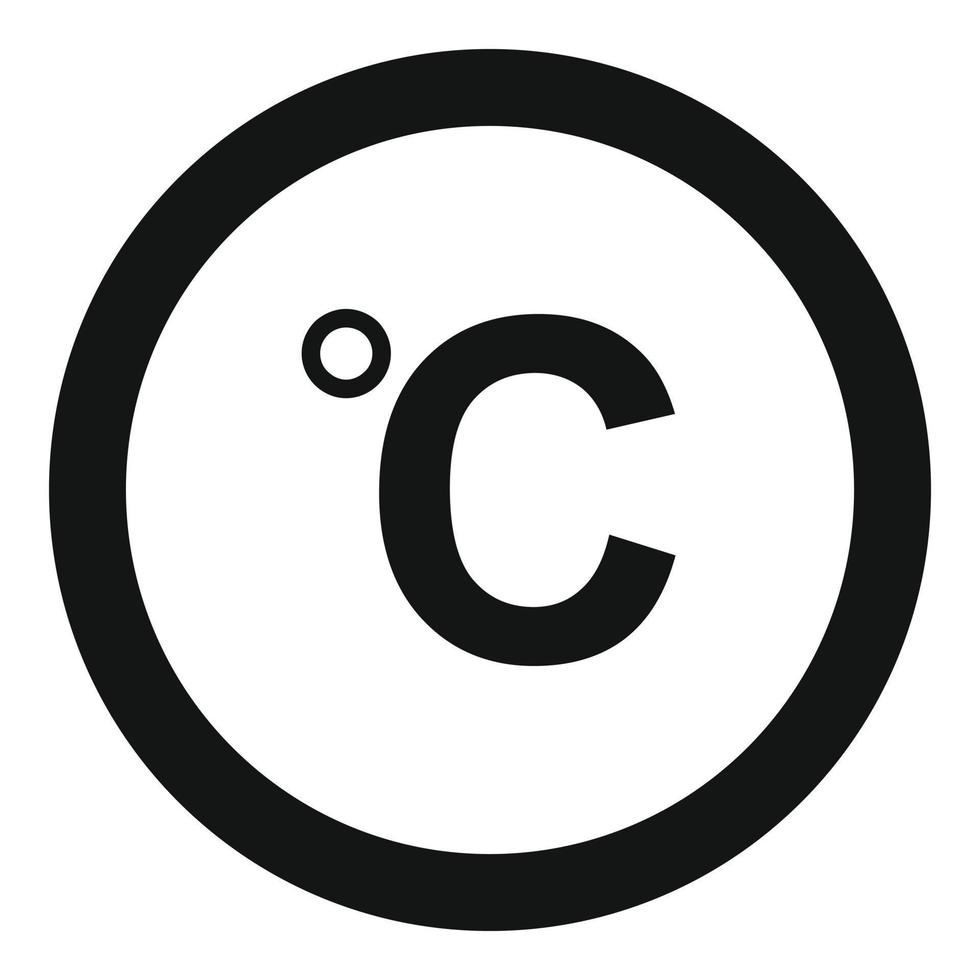 Celsius icon, simple black style vector