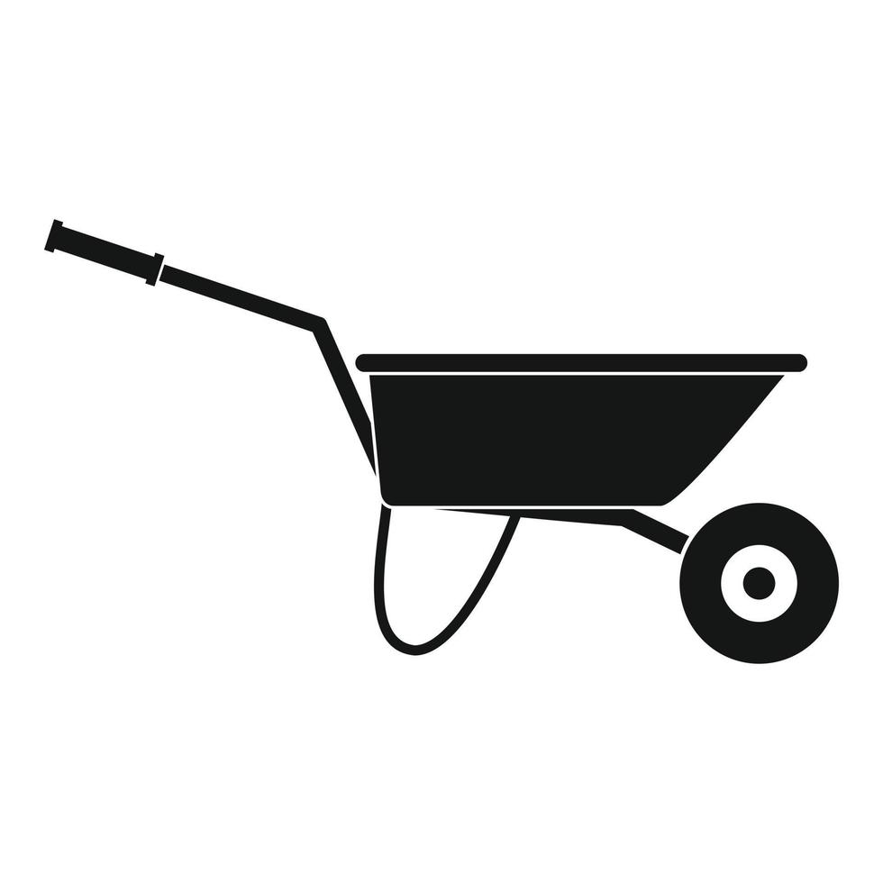 Farming wheelbarrow icon, simple style vector