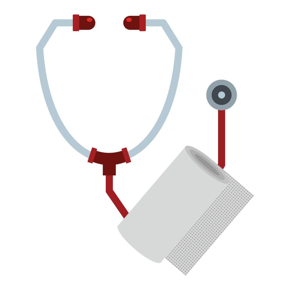 Stethoscope and paper icon, flat style vector