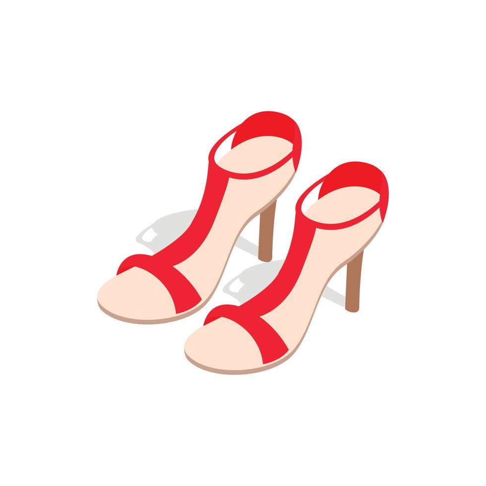 Pair of high heel red female shoes icon vector