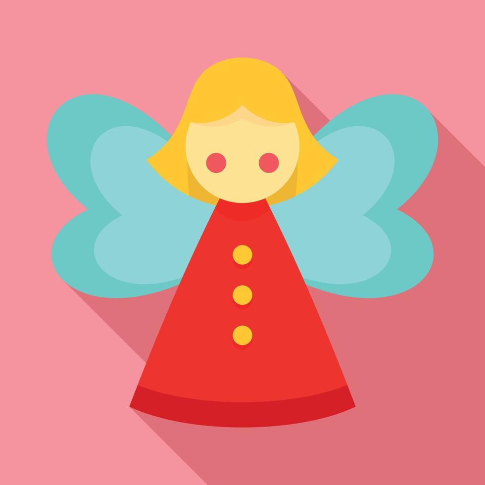 Xmas fairy icon, flat style vector
