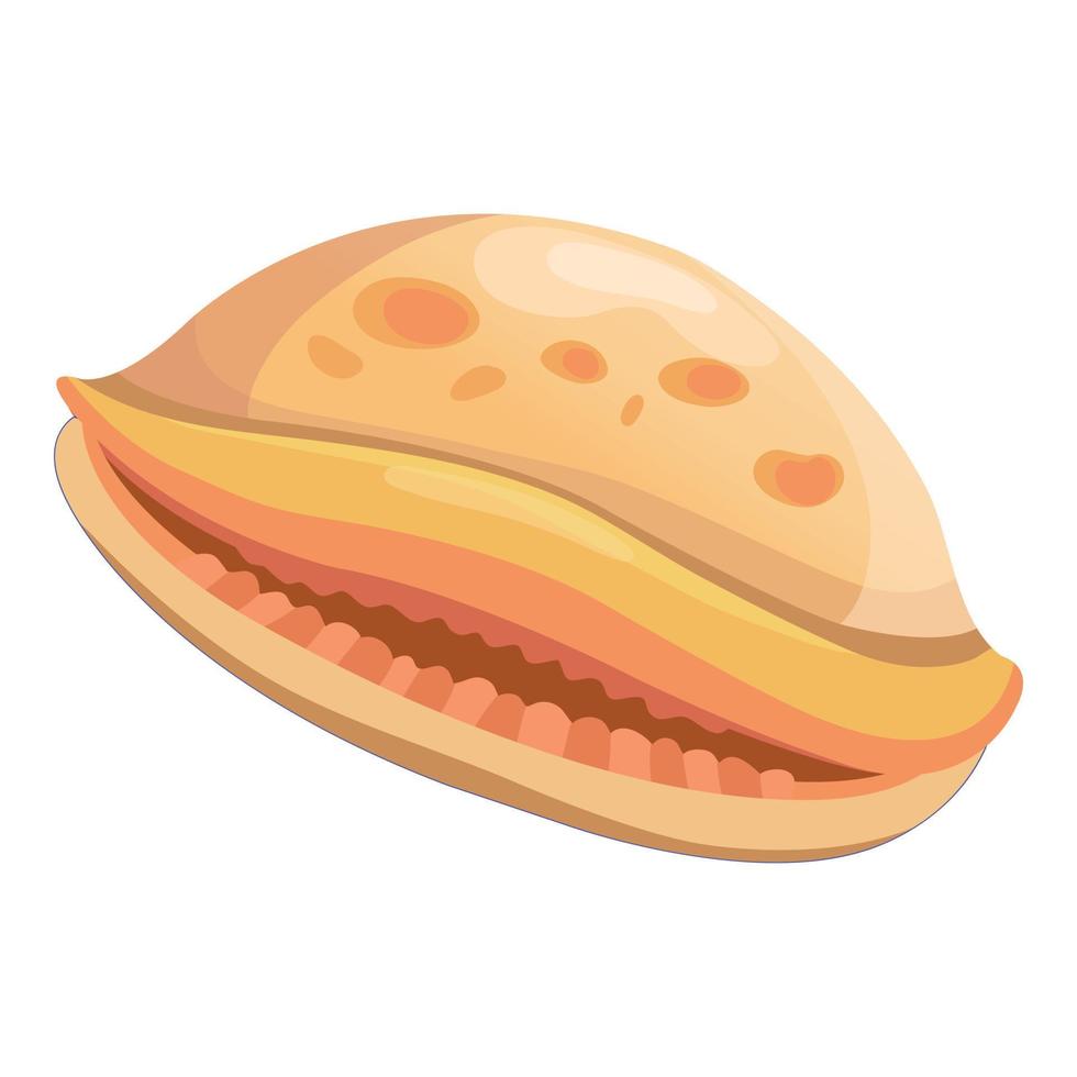 Marine shell icon, cartoon style vector