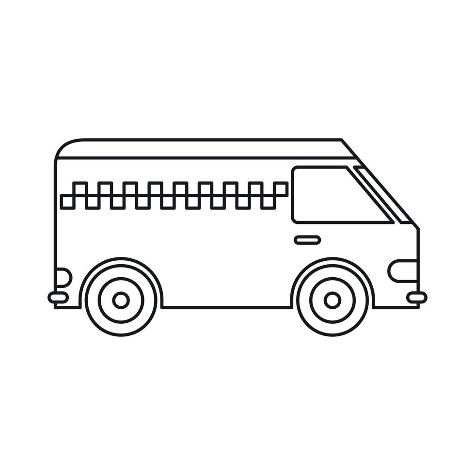 icono de taxi minibús, estilo de esquema vector