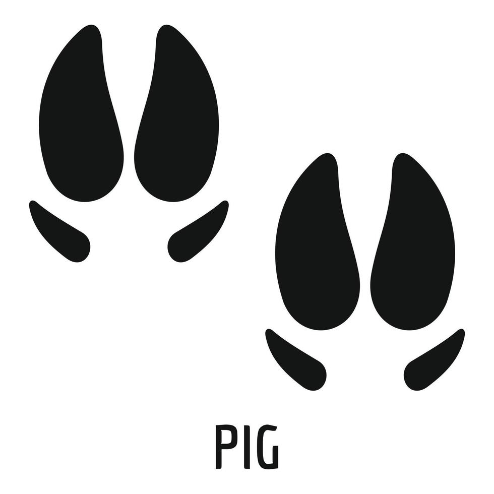 Pig step icon, simple style. vector