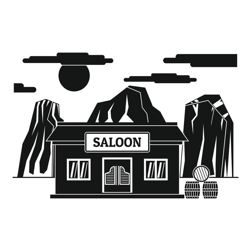 Western saloon icon, simple style vector