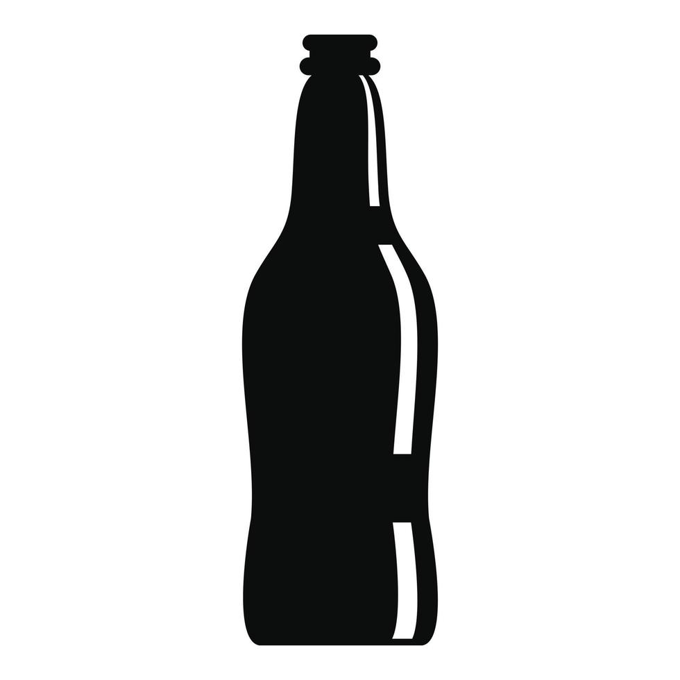 Glass beer bottle icon, simple style vector