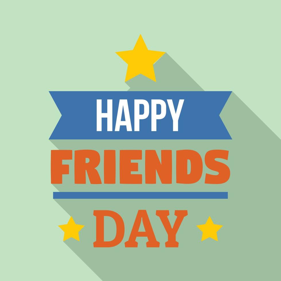 Holiday friend day logo, flat style vector