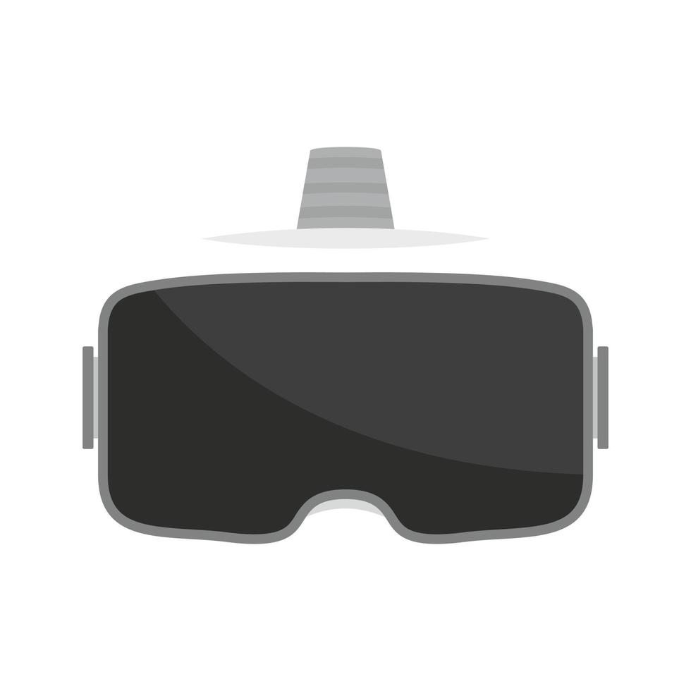 icono de auriculares con gafas vr, estilo plano vector