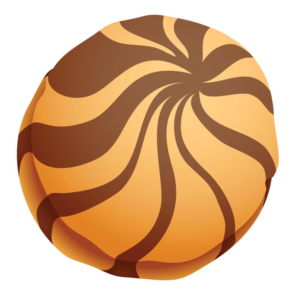 Choco biscuit icon, cartoon style vector