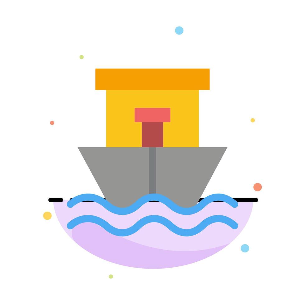 Ship Beach Boat Summer Abstract Flat Color Icon Template vector