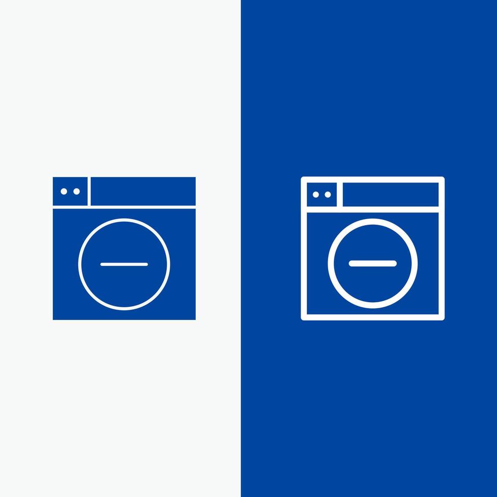 Web Design Less minimize Line and Glyph Solid icon Blue banner Line and Glyph Solid icon Blue banner vector