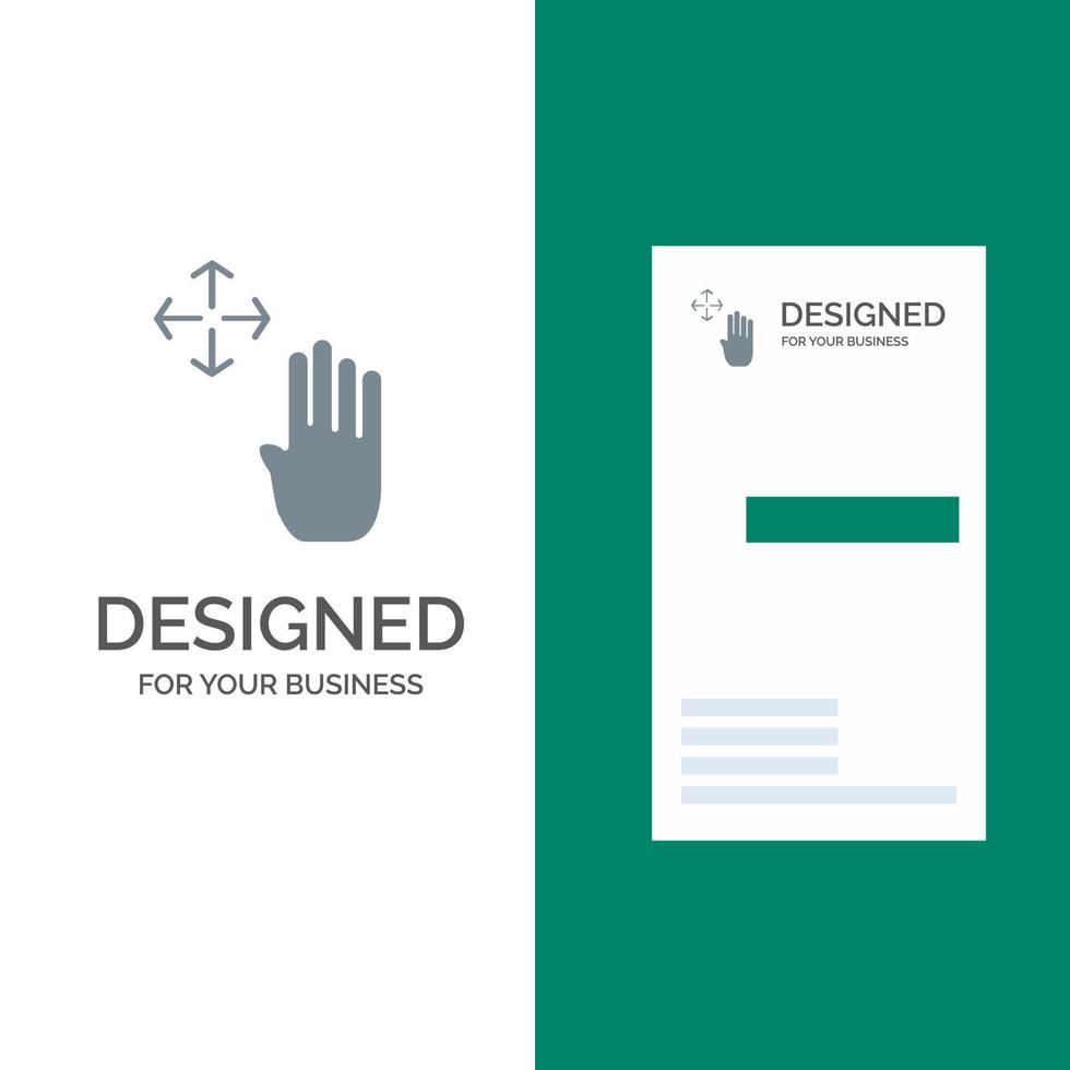 Hand Hand Cursor Up Hold Grey Logo Design and Business Card Template vector