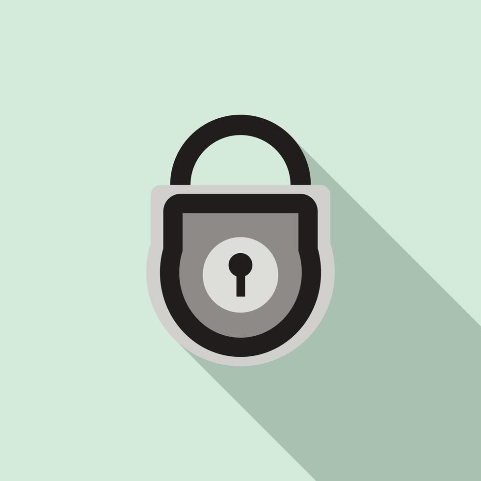 Padlock icon, flat style vector