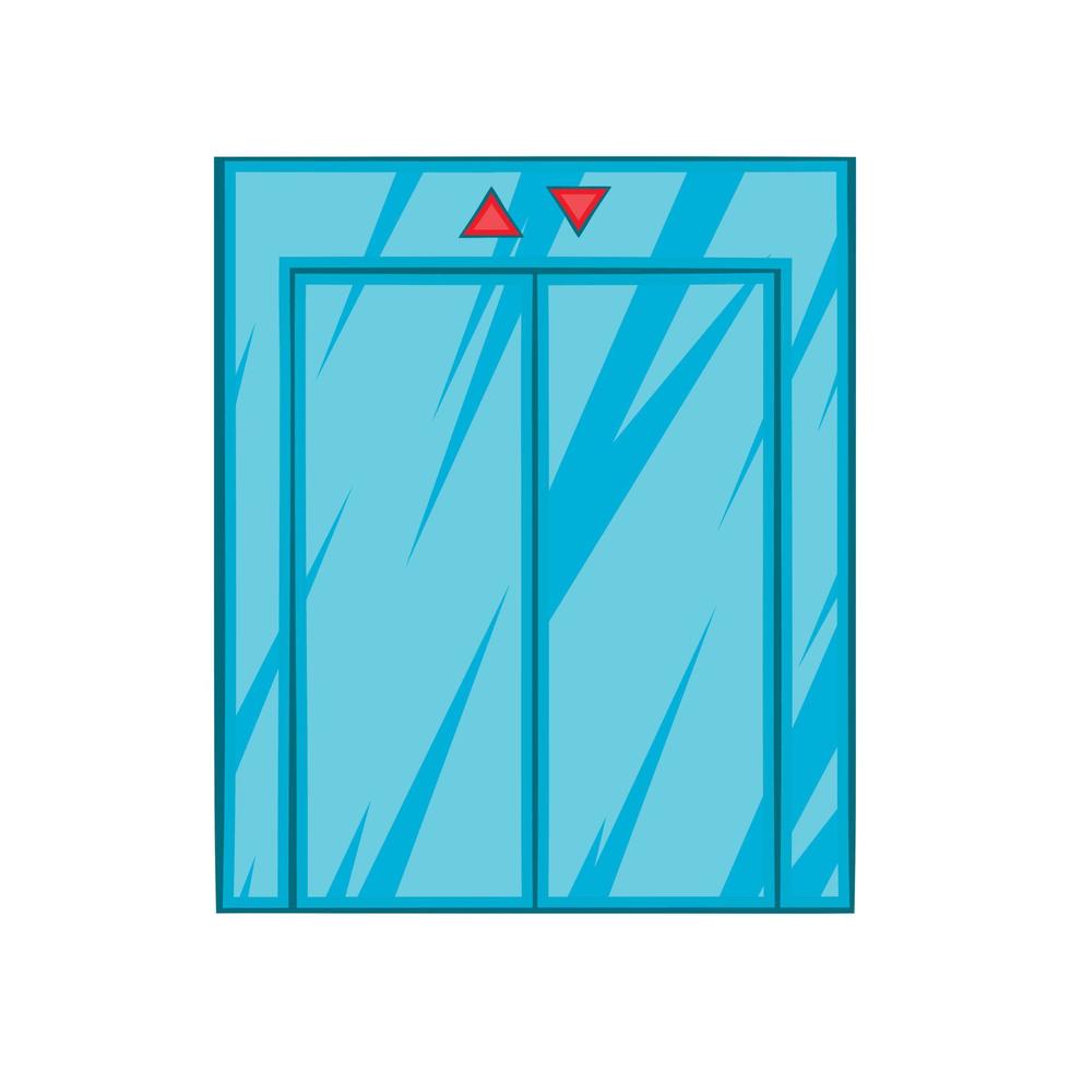 Elevator with closed door icon, cartoon style vector