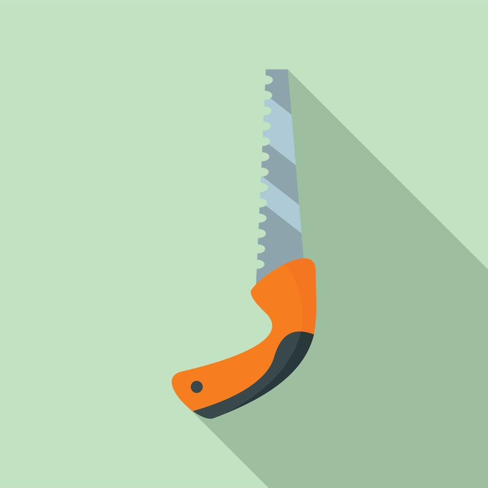 Garden hand saw icon, flat style vector