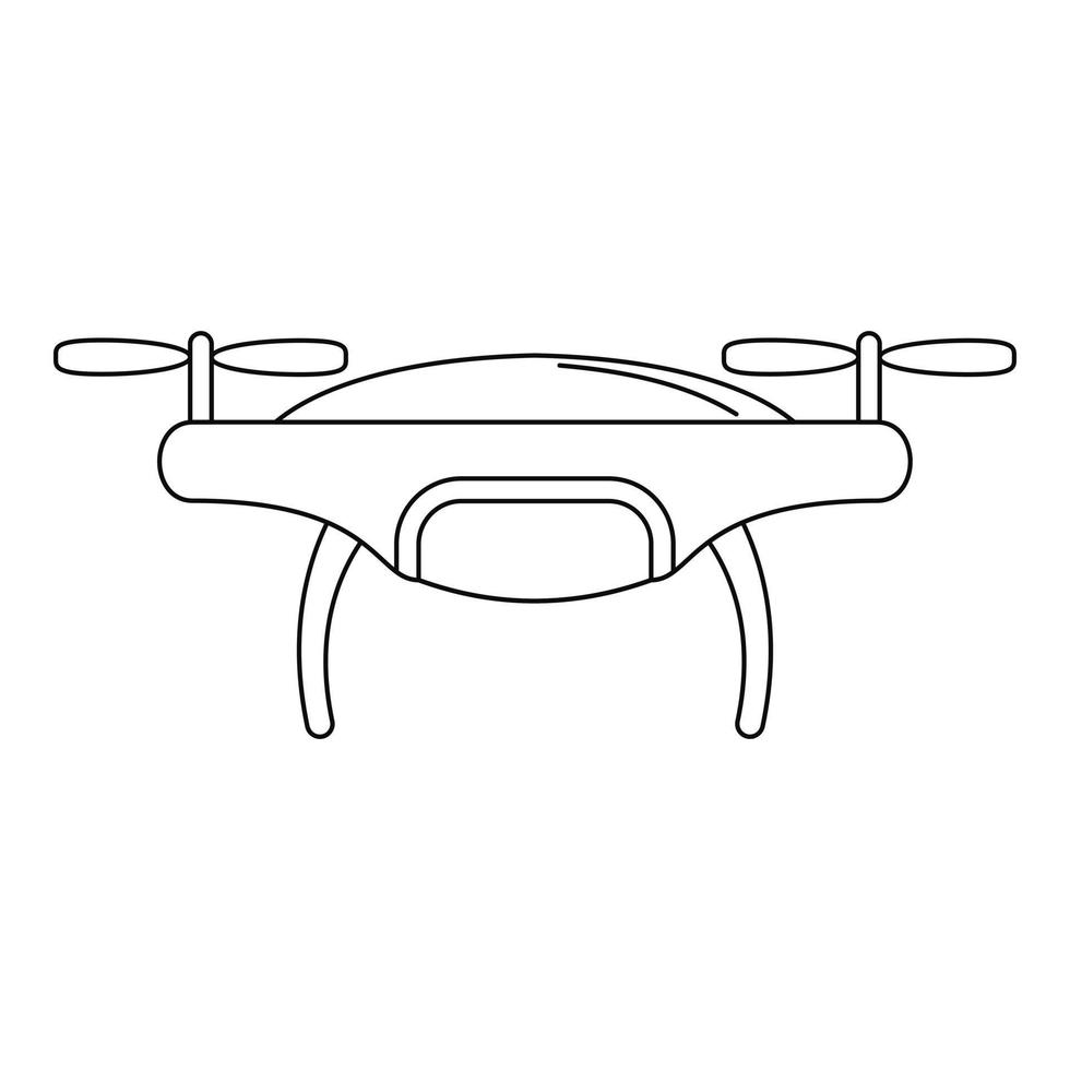 Drone icon, outline style vector