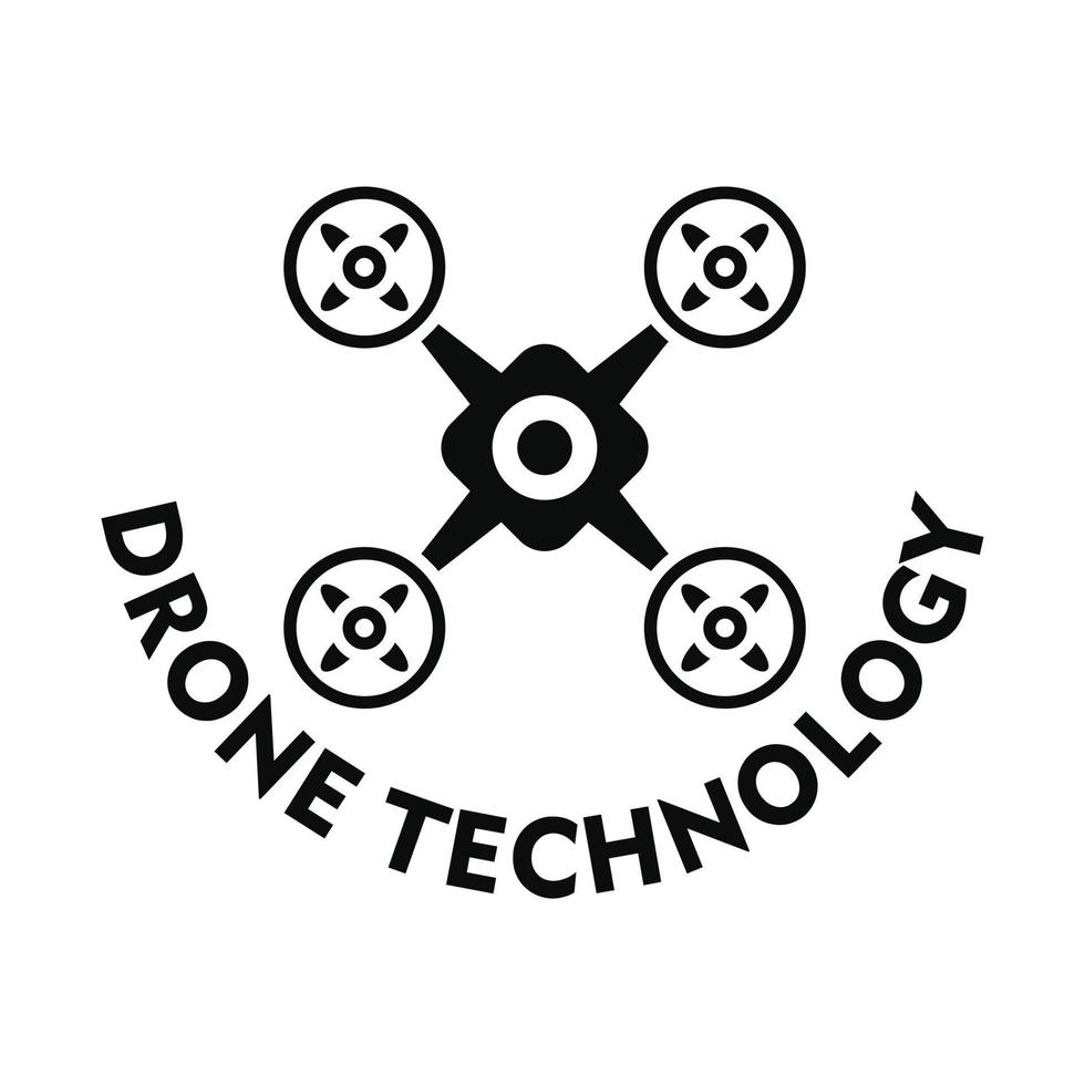 Drone technology logo, simple style vector