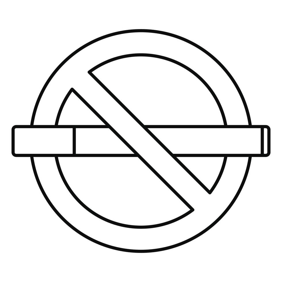 Public no smoking icon, outline style vector